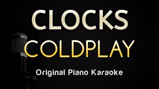 Clocks  Coldplay Piano Karaoke Songs With Lyrics  Original Key [upl. by Osborne]