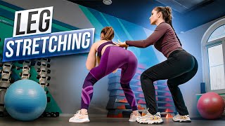 BACK AND LEG STRETCHING WORKOUT WITH EXPERT COACH AND BEAUTIFUL MODEL [upl. by Alarick]