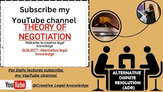 Lecture No 9 Theory of negotiation in adr llb part2 method of adr llb [upl. by Reyem747]