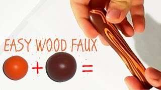 EASY WOOD FAUX  POLYMER CLAY TIPS [upl. by Ettenom798]