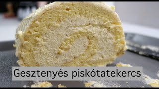 Karácsonyi sütögetés  Gesztenyés piskótatekercs [upl. by Acsisnarf]