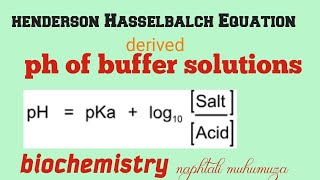 pH of Buffer solutions  Henderson Hasselbalch Equation [upl. by Innavoig]