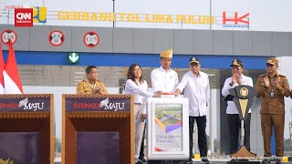 Jokowi Resmikan 2 Ruas Tol Trans Sumatera Senilai Rp47T [upl. by Limaj985]