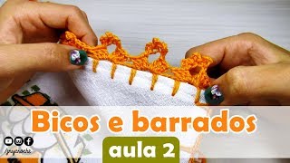 Bicos de crochê simples fácil e rápido para iniciantes  AULA 2  JNY Crochê [upl. by Yllet]