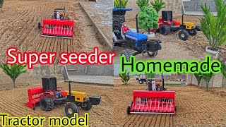 HMT 5911 Homemade Very Powerful Remote Control Tractor with Super seeder [upl. by Hanna]