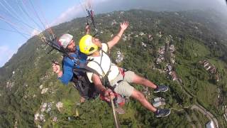 Paragliding fly like bird at Kalimpong on Delo Hill2015 [upl. by Kcirdnekel]