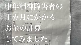 中年精神障害者の１カ月にかかるお金の計算してみました [upl. by Turner]