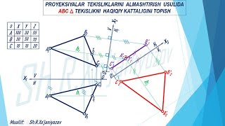 Proyeksiyalar tekisliklarini almashtirish usuli The method of switching the planes of projections [upl. by Yorel]