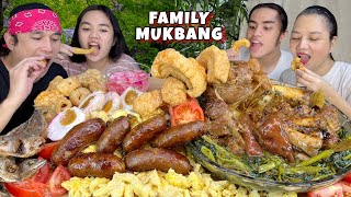 Filipino Breakfast and Pork Asado with Kangkong Mukbang Family Mukbang [upl. by Sande277]