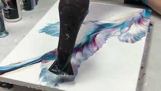 Acrylic Pour With a Hair Dryer [upl. by Pegma955]