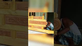 Wooden door setup instavideo wooddoordesign woodendoor woodendoordesign woodenfurniture [upl. by Leitman]