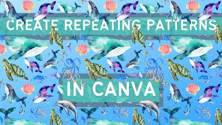 6 Ways to Create Repeating Patterns in Canva seamless patterns random designs rows AI amp premade [upl. by Christel]