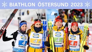 Biathlon in Östersund Deutsche Staffel kämpft um Sieg [upl. by Connor267]