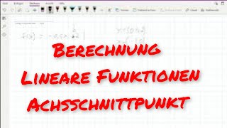 Berechnung Lineare Funktionen [upl. by Urd]