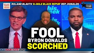 Consensual Manservant Byron Donalds HIT By George Stephanopoulos For Harris RACIAL IDENTITY SLUR [upl. by Enilauqcaj441]