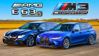 BMW M3 Touring v AMG E63 S Estate DRAG RACE [upl. by Frances]