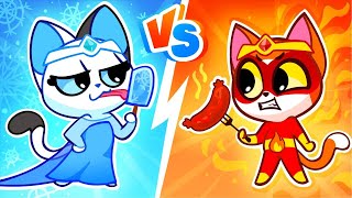 Cold Baby VS Hot Baby ❄️🔥 Opposites Challenge 🌟 Kids Show By PurrPurr Stories [upl. by Warenne]