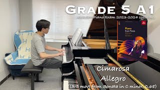 Grade 5 A1  Cimarosa  Allegro C68 3rd movt  ABRSM Piano Exam 20232024  Stephen Fung 🎹 [upl. by Nevarc]