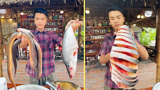 Handsome chef cook eel and fish for 2 recipes  Chef Ny Cooking [upl. by Edras866]