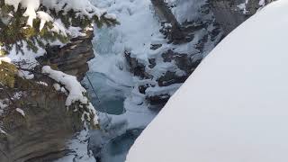 Athabasca Falls in Winter  Jasper National Park [upl. by Irelav]