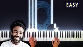 Childish Gambino  Redbone  EASY PIANO [upl. by Nynnahs]