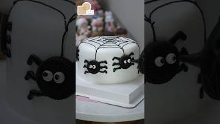 Halloween Cake Part 4  SPIDER CAKE  Cake Fun vuongtroncake cakefun shorts [upl. by Atinwahs]