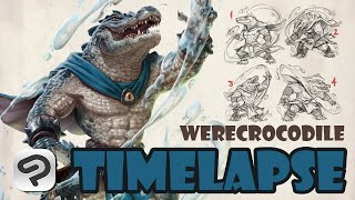 TIMELAPSE PROCESS 25 🎨 ◆ Werecrocodile Kineticist [upl. by Latin]