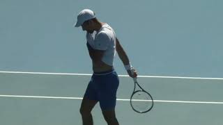 10time champion Novak Djokovic back at practice ahead of Australian Open title defence [upl. by Casar469]