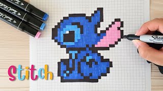 Como dibujar a STITCH en PIXEL ART – Tutorial paso a paso stich [upl. by Henryk]