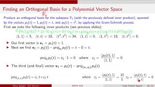 MATH 3191 GramSchmidt Process for a Polynomial Subspace [upl. by Sieber]