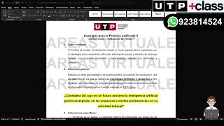 🔴ACS15 Semana 15 Tema 01 Tarea Práctica Calificada 2 PC2 COMPRENSIÓN Y REDACCIÓN DE TEXTOS 1 [upl. by Raab38]