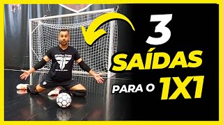 As 3 melhores saídas para o 1x1  Dicas para goleiros de futsal goleiro futsal [upl. by Eixela]