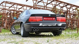 BMW E31 840Ci V8 sound with Supersprint full exhaust system [upl. by Ahsinhoj]