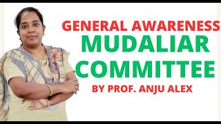 Mudaliar Committee II General Awareness II Community Health Officer Examination II CHO II [upl. by Oemac]