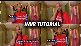 6 Straight Back Braids [upl. by Yanel468]