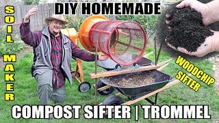 How To Build An Automatic Compost Sifter  Trommel Using A Cement Mixer amp Trash Can [upl. by Horvitz]