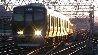 JR West Trains amp Freight at Beautiful Sunrise Time Amagasaki [upl. by Veljkov]