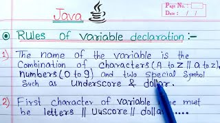 Rules of Variable declaration in Java  Learn Coding [upl. by Nobie488]