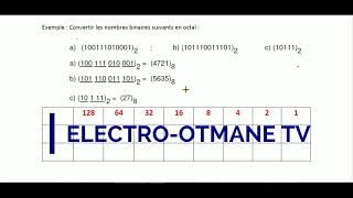 conversion binaireoctal et octalbinaire  Cours sur logique combinatoire partie 3 [upl. by Aivull205]