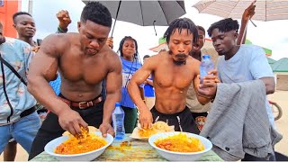 Father Ankrah Vs Asoka hottest street eating competition 🔥😎 [upl. by Anirtak]