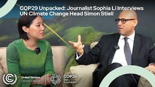 COP29 unpacked Journalist Sophia Li and UN Climate Change Head Simon Stiell [upl. by Xeno376]