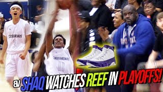 Shaq Watches Shareef SWAT SHOTS in FIRST PLAYOFF GAME Crossroads VS Camarillo [upl. by Halihs]