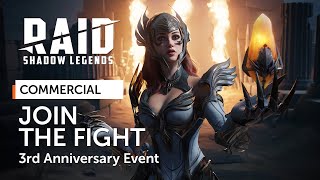 RAID Shadow Legends  RAID 3rd Anniversary Event  Join The Fight Official Commercial [upl. by Acimaj]