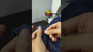 Puntada Collareta a mano aprende sewing diy sewingtips hazlotumismo viral sewinghacks [upl. by Staley]