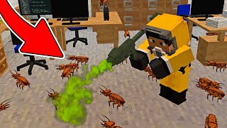 TRABAJO COMO FUMIGADOR DE PLAGAS DURANTE 24 HORAS EN MINECRAFT TROLL 😱‍ [upl. by Mayne]