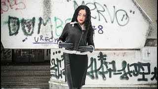 BLACK LEATHER GLOVES BLACK LEATHER LEGGINS AND LEATHER JACKET  Winter Fashion [upl. by Moyna]