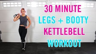 30 Minute LEGS and BOOTY Crazy Kettlebell Workout [upl. by Meraree154]