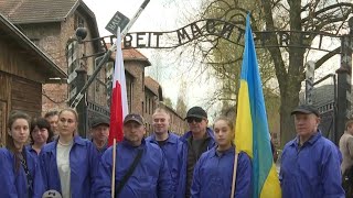 Auschwitz une marche des vivants dans lombre de la guerre en Ukraine  AFP [upl. by Nodla]