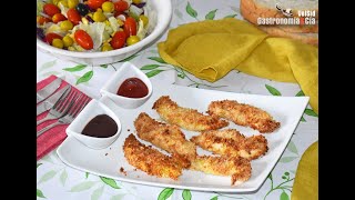 Solomillo de pollo empanado receta fácil en airfryer [upl. by Irakab]