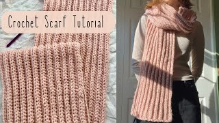 Easy Crochet Scarf Tutorial for Beginners Cozy Blanket Scarf [upl. by Suilenroc]